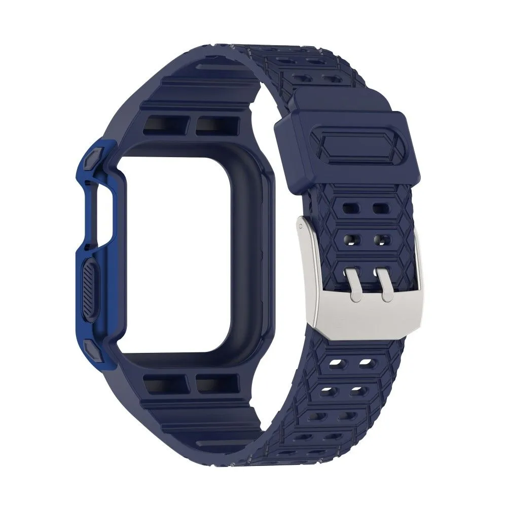 Apple Watch (41mm) color contrast watch strap    protective case - Dark Blue / Blue