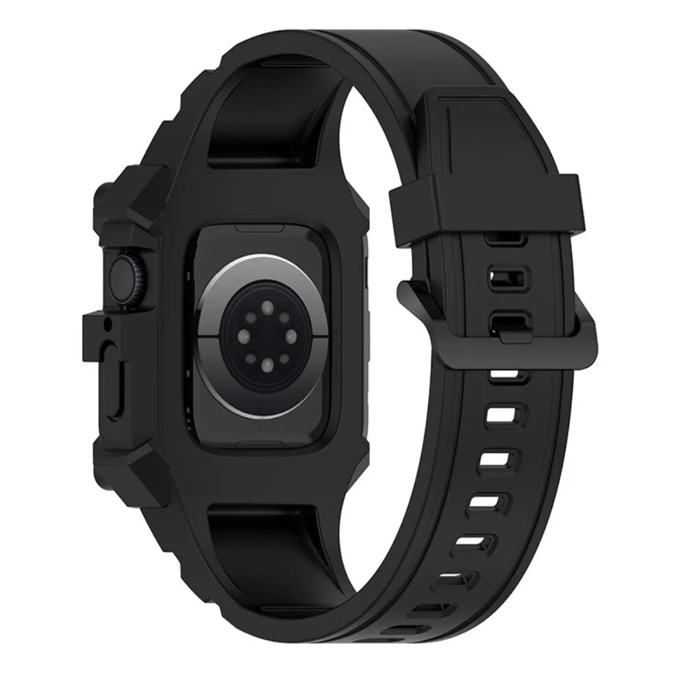 Apple Watch (41mm) cool silicone watch strap with cover - Black