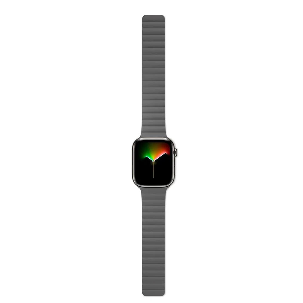 Apple Watch (42/44/SE/45/46/49mm) Epico Magnetisk Silikone Rem - Grå / Grøn