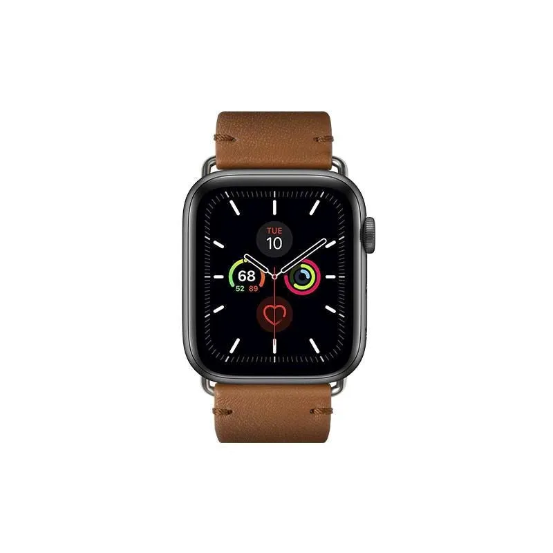 Apple Watch (42/44/SE/45/46/49mm) Native Union Classic Strap Ægte Læder Rem - Brun