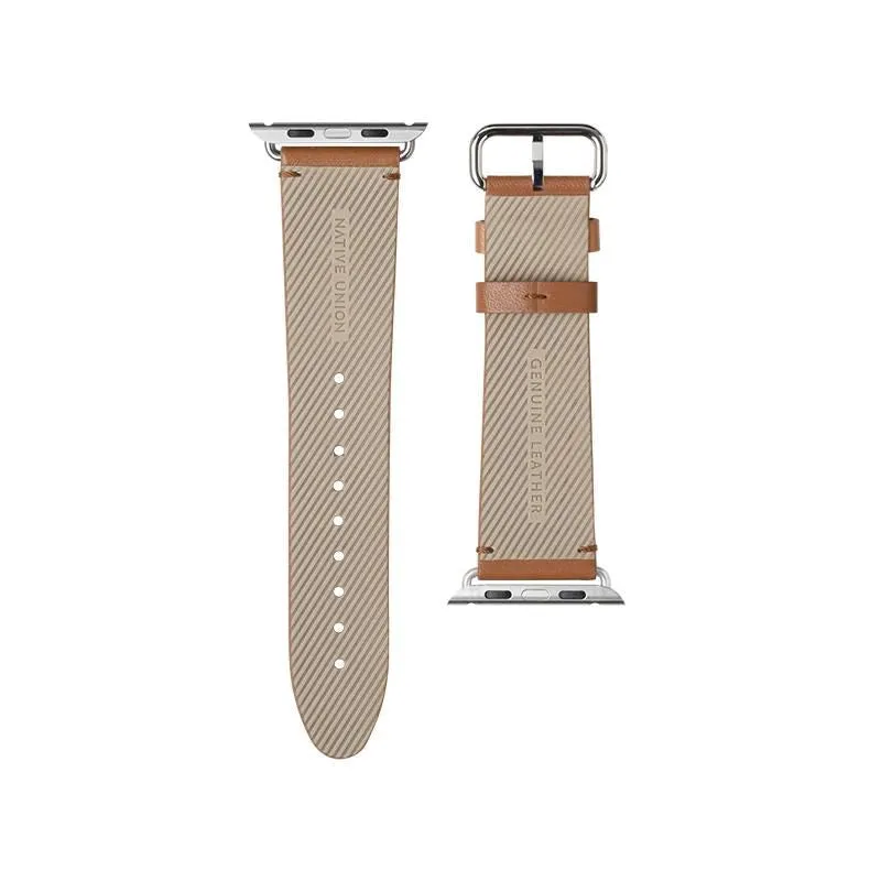 Apple Watch (42/44/SE/45/46/49mm) Native Union Classic Strap Ægte Læder Rem - Brun