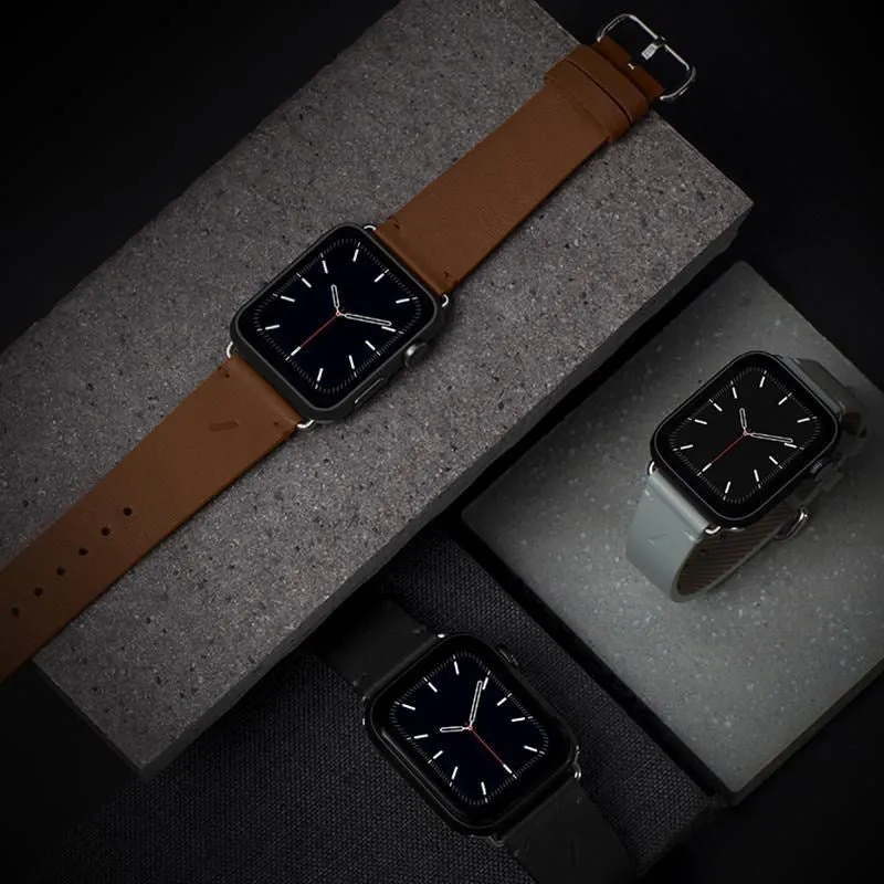 Apple Watch (42/44/SE/45/46/49mm) Native Union Classic Strap Ægte Læder Rem - Brun