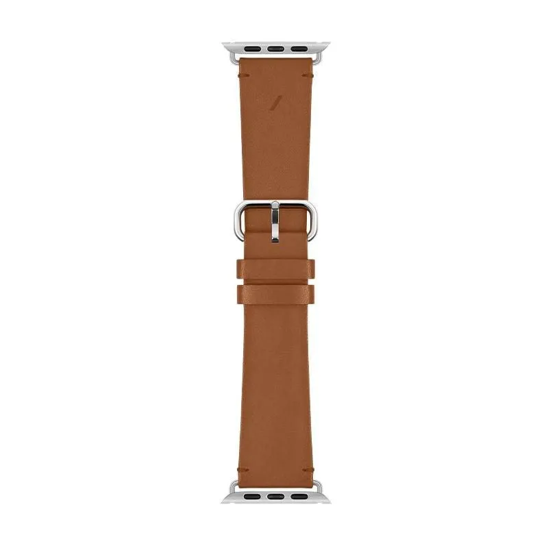 Apple Watch (42/44/SE/45/46/49mm) Native Union Classic Strap Ægte Læder Rem - Brun