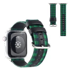 Apple Watch Series 6 / 5 40mm plaid nylon watch band - Black / Green