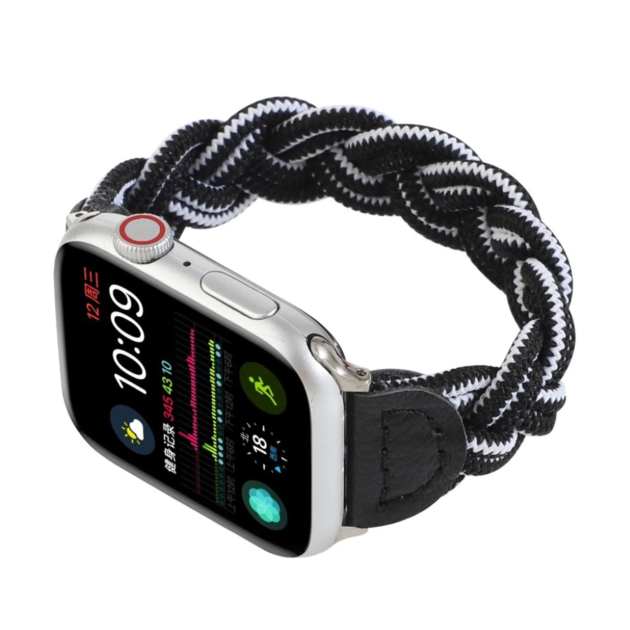 Apple Watch Series 6 / 5 40mm woven style watch band - Black / White Camouflage