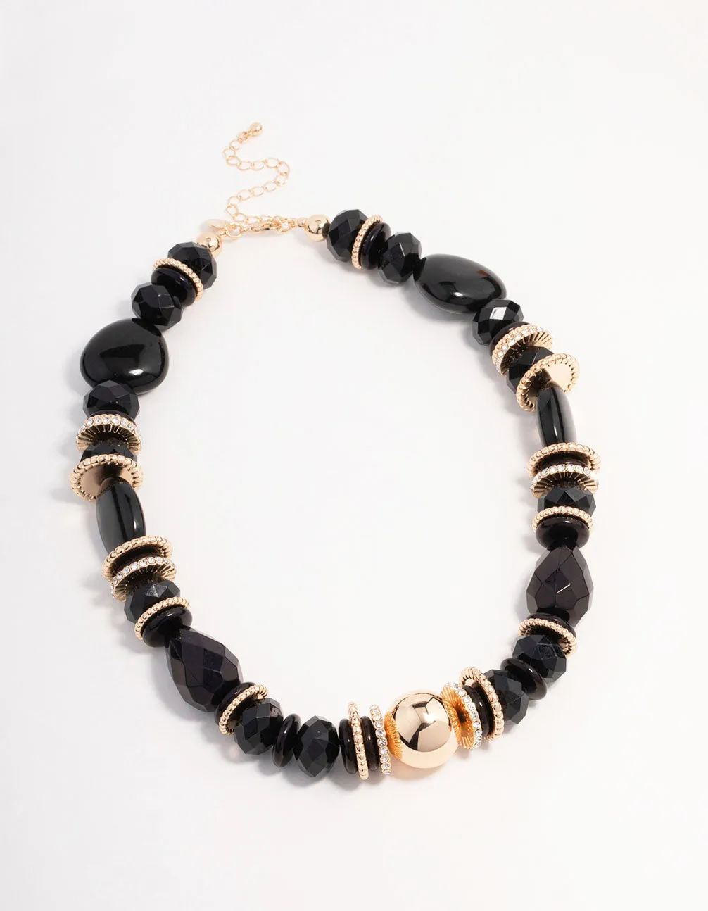 Beaded Black Statement Necklace