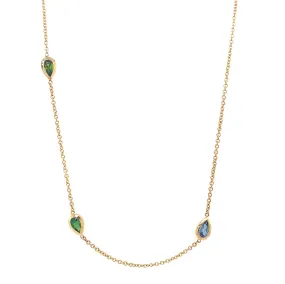 Birthstone Bezel Pear Necklace