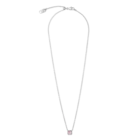 Birthstone October Necklace Rose Quartz Silver