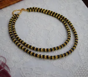 Black and Gold Faceted Beaded Necklace