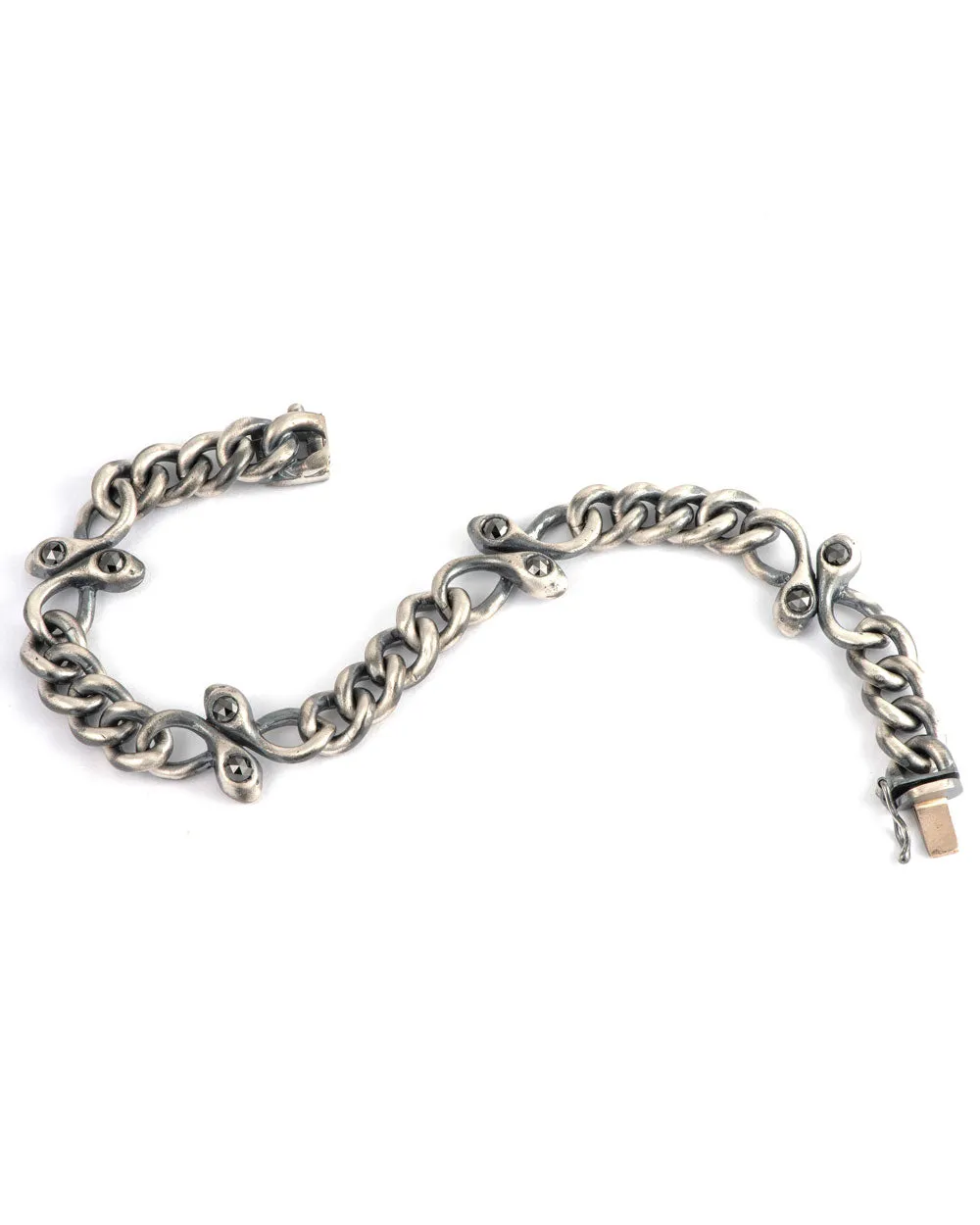 Black Diamond Snake Platinate Bracelet