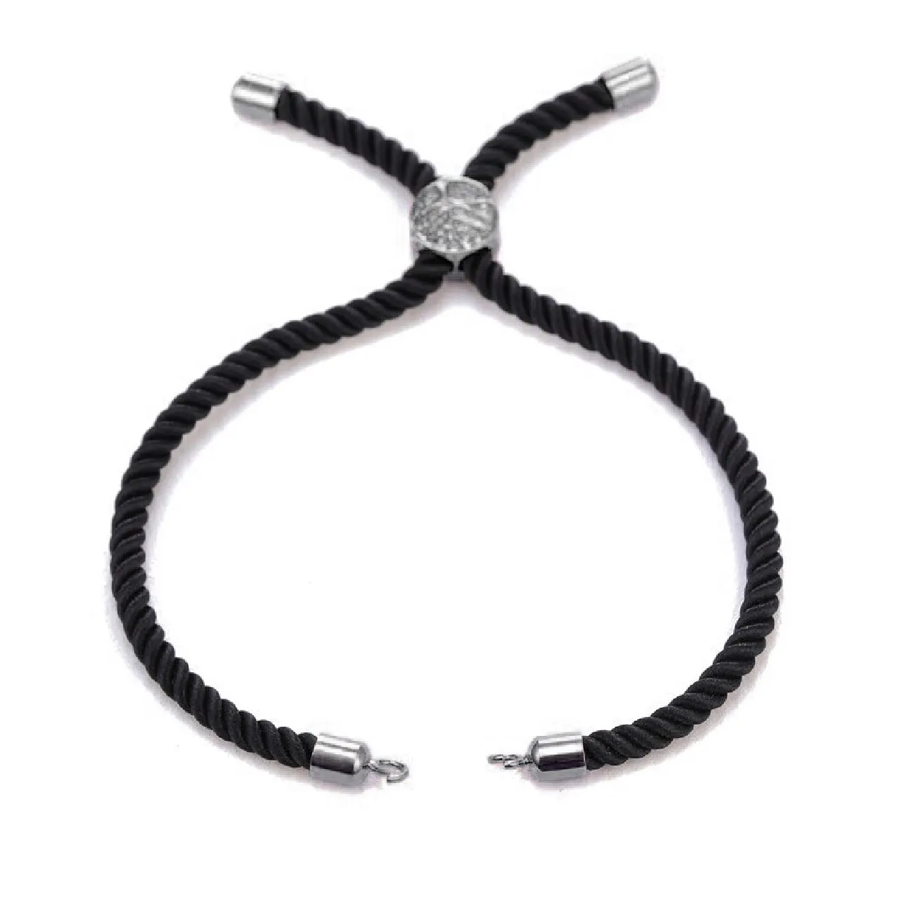 Black Silver Thread Adjustable Bracelet For Women