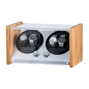 BLAQ Watch Winder Box 4 Watches in Aluminum & Bamboo