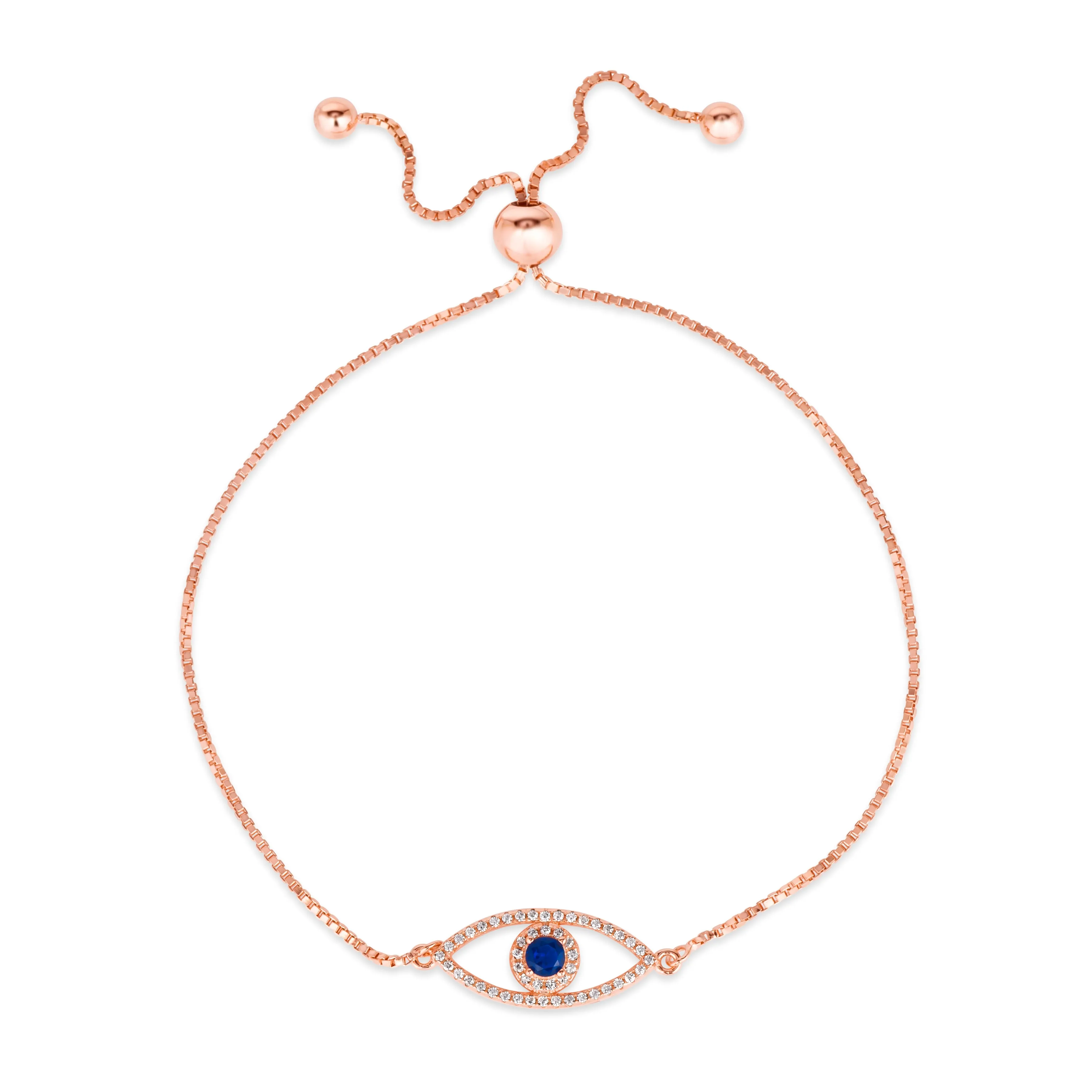 Blue Sapphire Evil Eye Bolo Bracelet