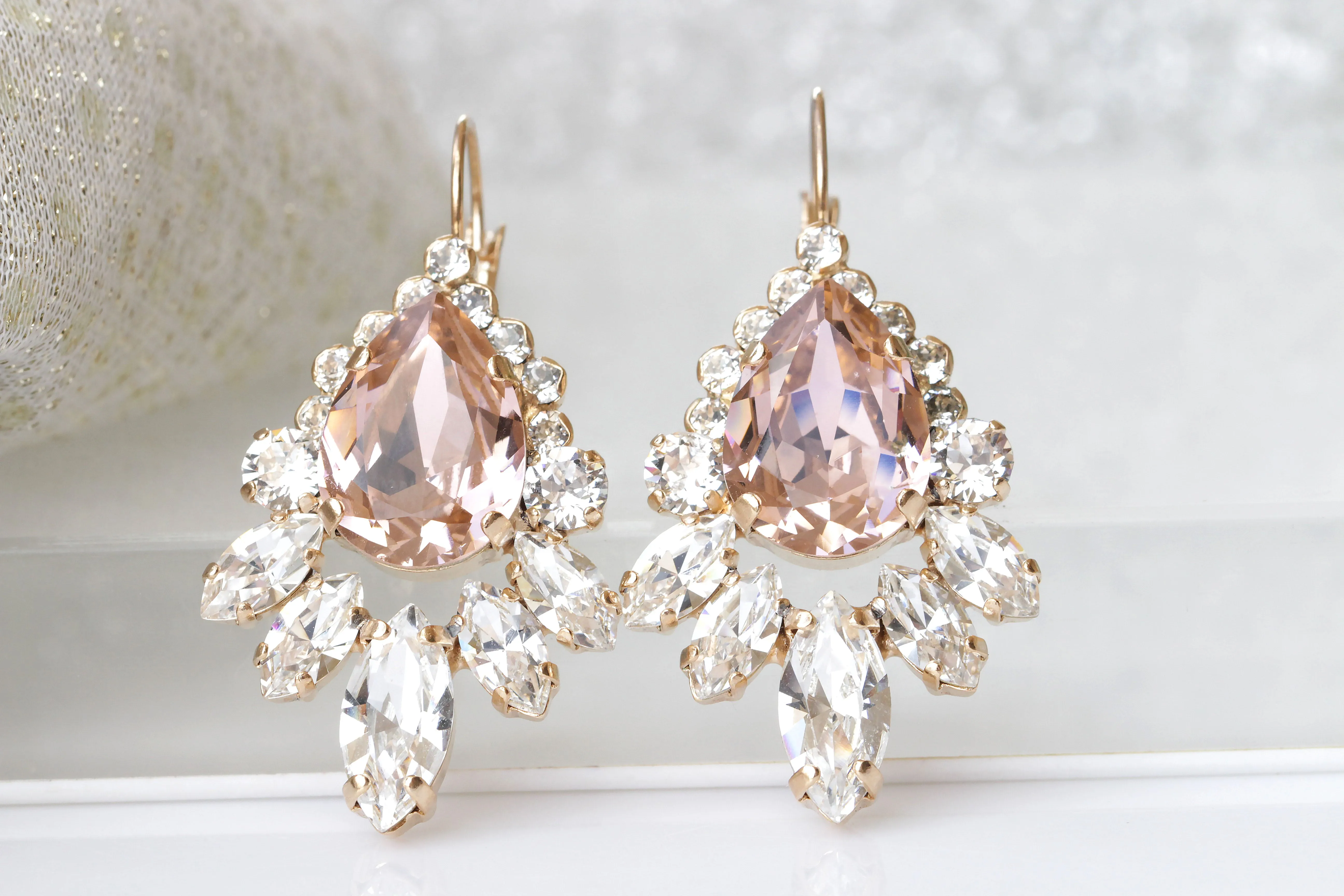 Blush drop earrings