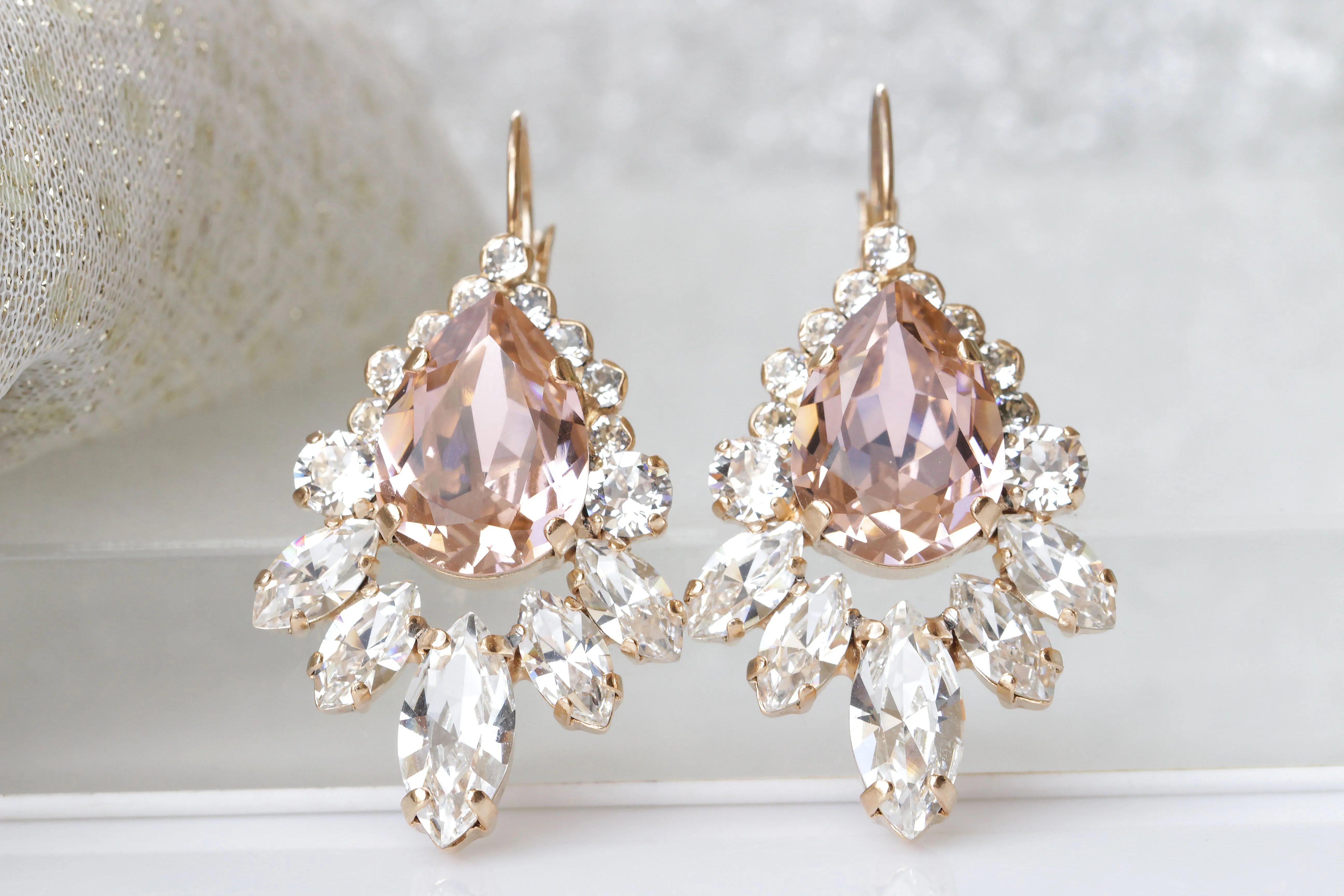 Blush drop earrings