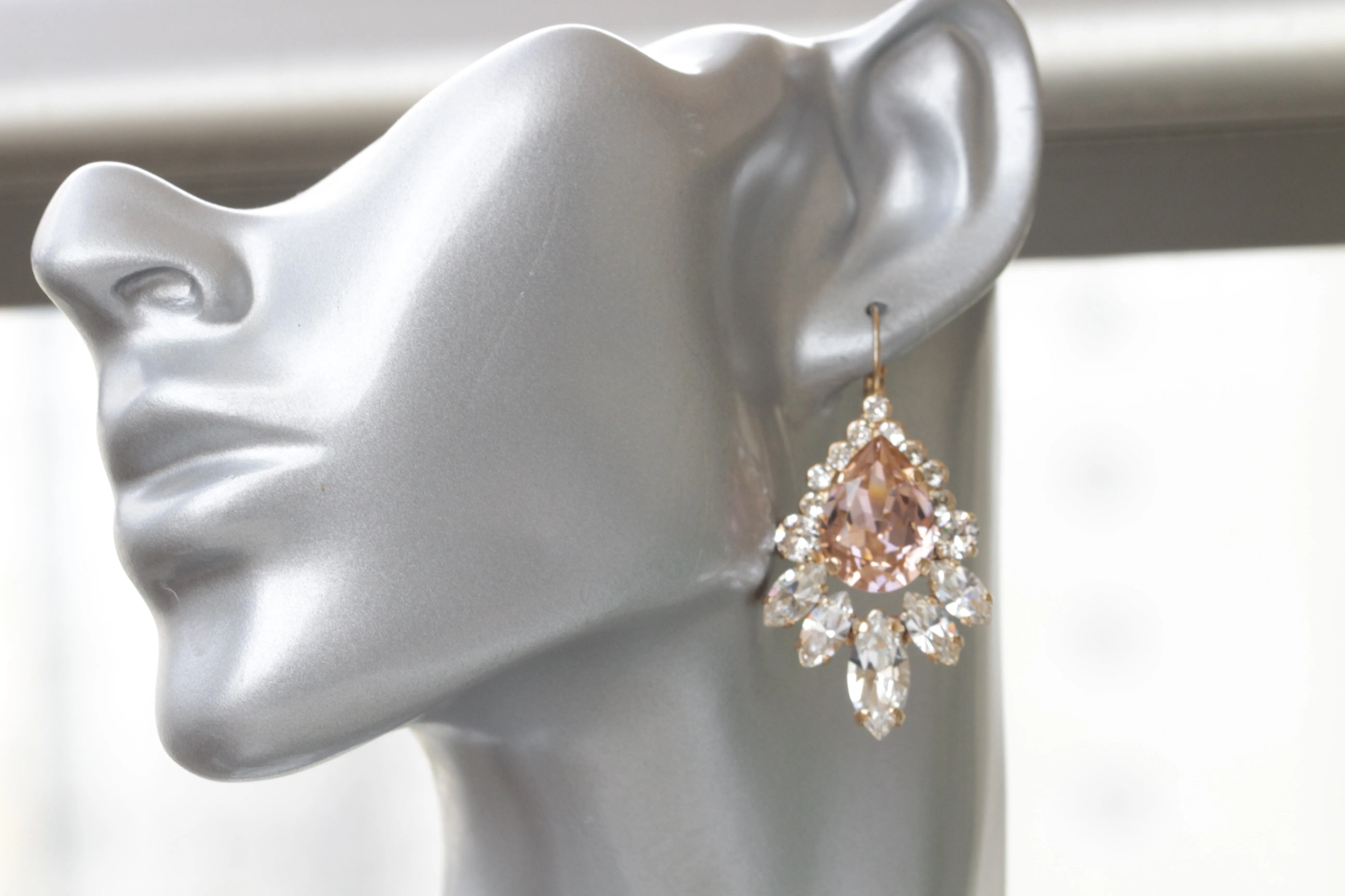 Blush drop earrings