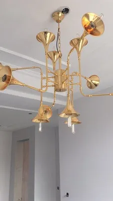 Bohemian Rhapsody, Unique Metal Trumpet LED Chandelier Light Post-modern Home Decor