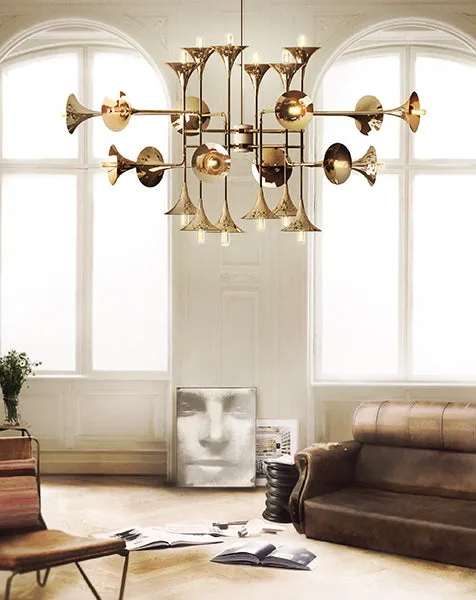 Bohemian Rhapsody, Unique Metal Trumpet LED Chandelier Light Post-modern Home Decor