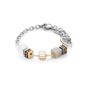 Bracelet Chunky Cubes & Chain Runway Exlusive Bicolour