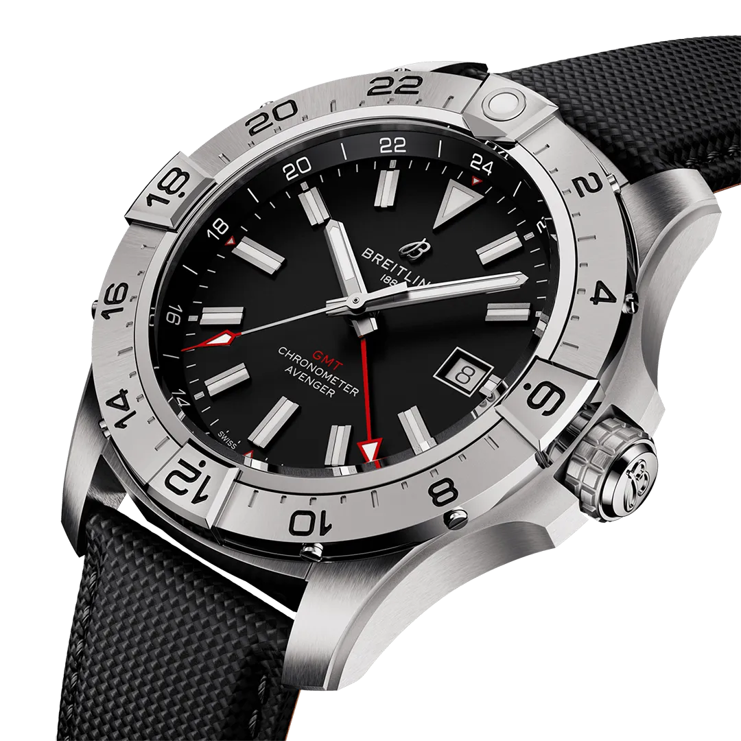 Breitling Avenger Automatic GMT 44 Watch with Black Dial