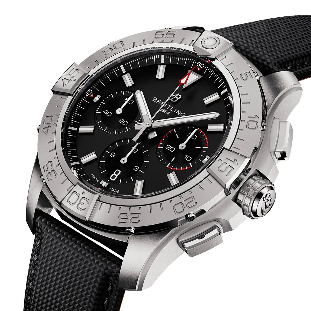 Breitling Avenger B01 Chronograph 44 Watch with Calfskin Leather Strap