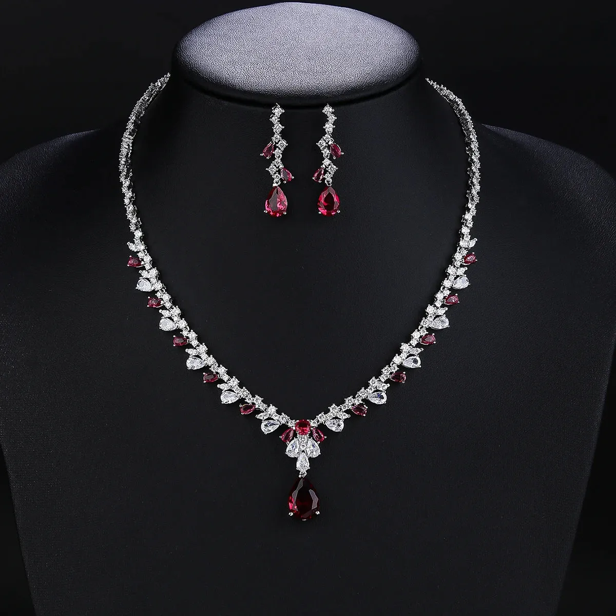 Bridal Jewelry CZ Crystal Necklace and Earring Set, Suitable For Wedding Dinner, Girlfriend Gift, Free Shipping CN10323