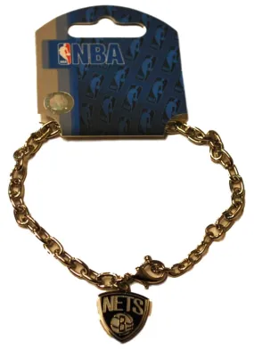 Brooklyn Nets Aminco, Inc. Women Silver Black Chain Bracelet