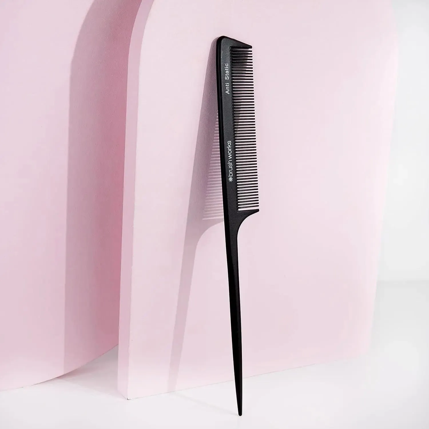 Brushworks Anti Static Tail Comb Heat Resistant Carbon Black