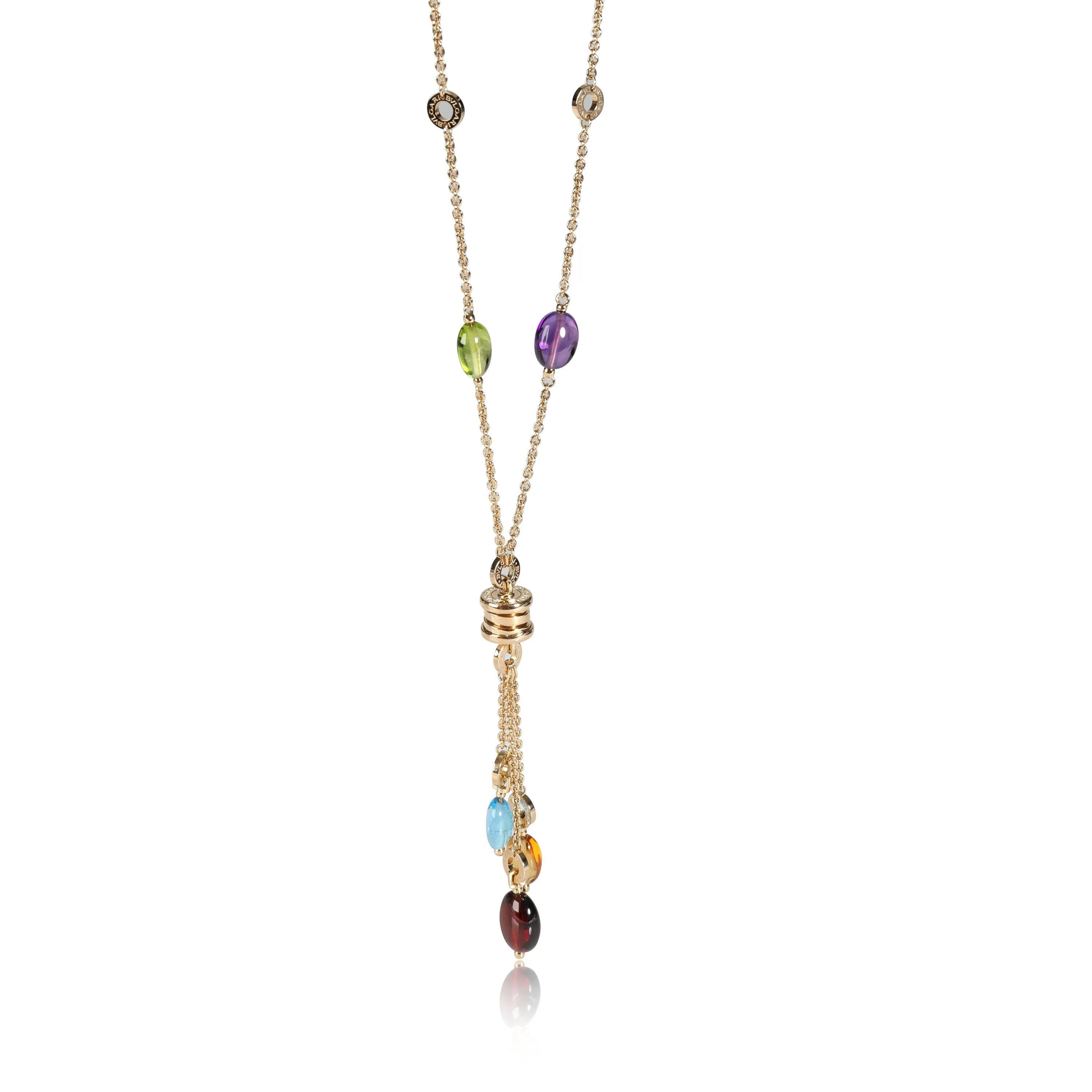 Bvlgari Allegra Mixed Gemstone Lavalier Necklace in 18k Yellow Gold