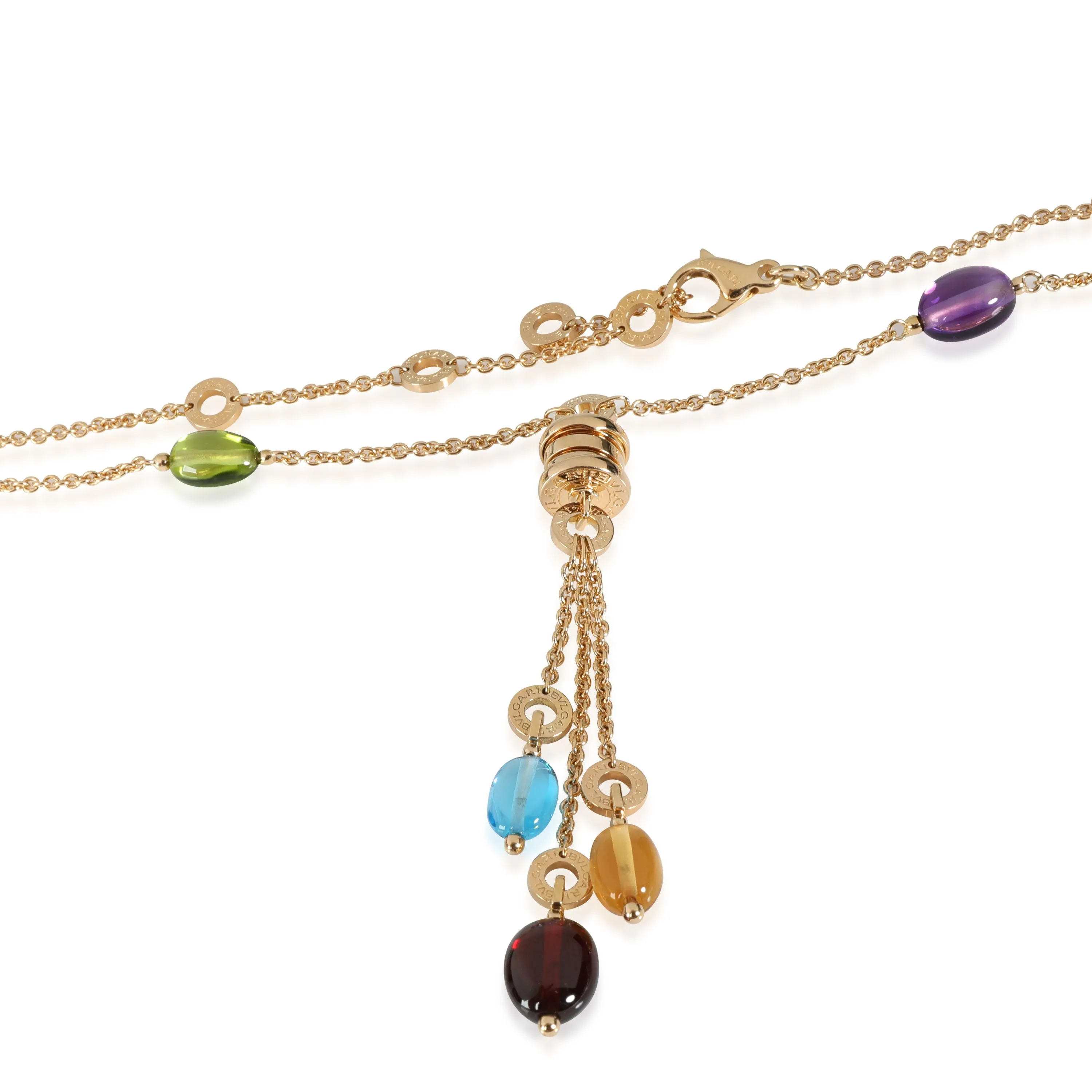 Bvlgari Allegra Mixed Gemstone Lavalier Necklace in 18k Yellow Gold