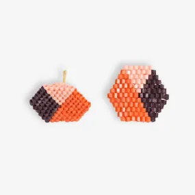 Casey Hexagon Post Beaded Earrings Jaipur