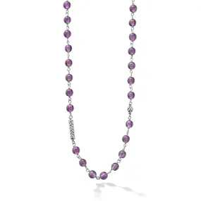 Caviar Icon Long Amethyst Beaded Necklace