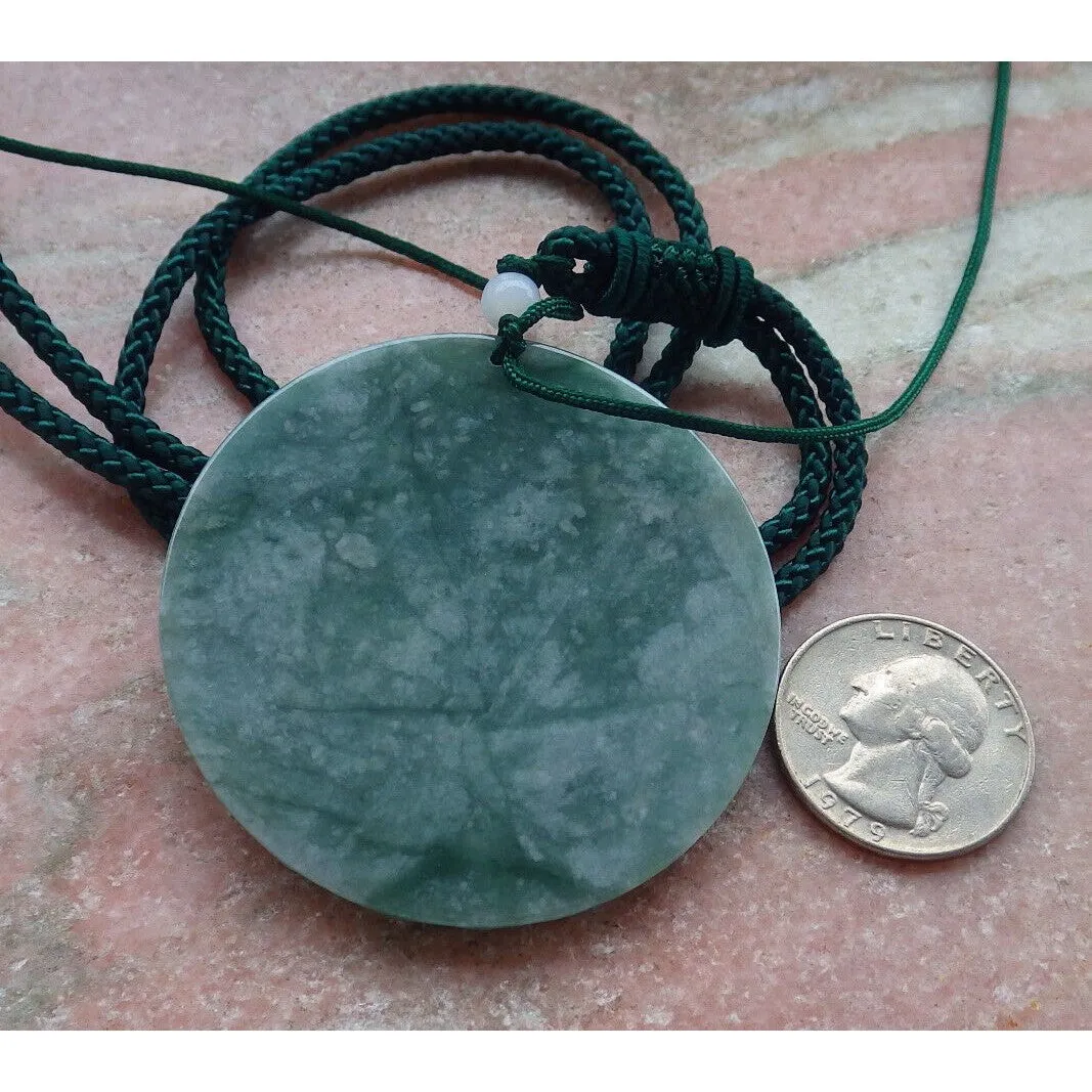 Certified Green Burma Natural A Jade Jadeite Pendant 8 Dragon Circle Necklace