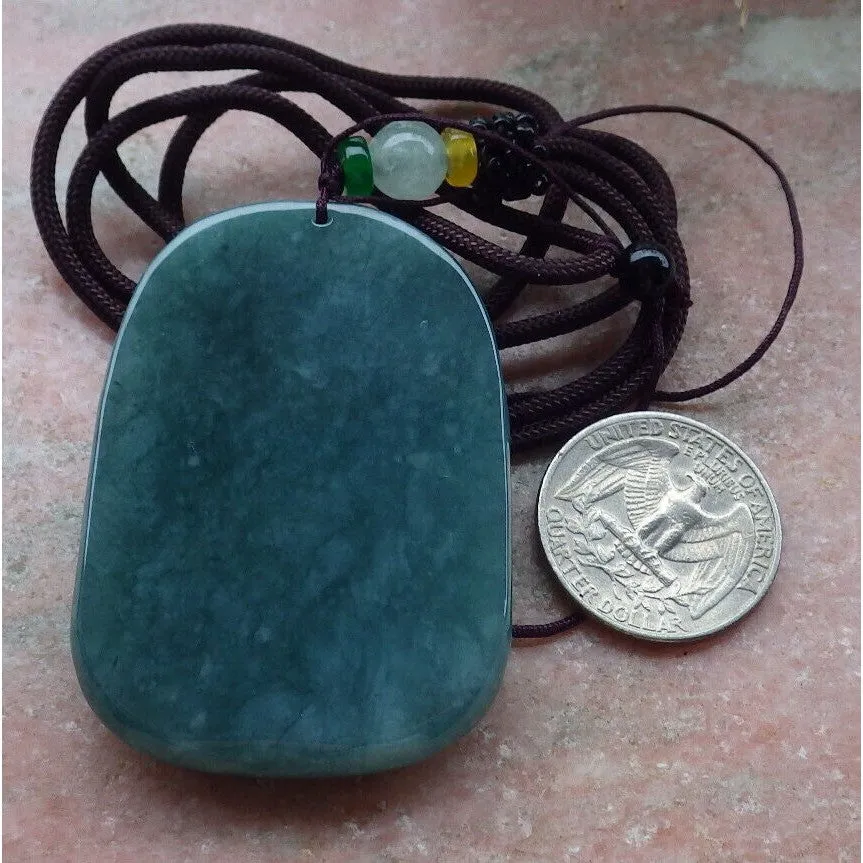 Certified Green Burma Natural A Jade Jadeite Pendant Dragon Guanyin Necklace