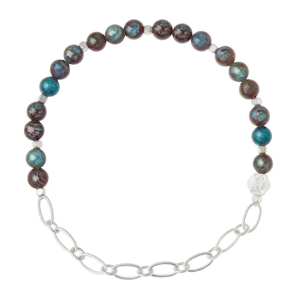 Chain Bracelet Blue Sky Jasper/Silver