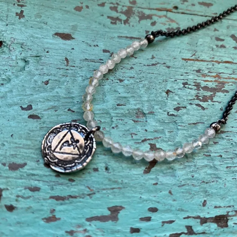 Chakra Kahn: Silver Chakra Necklace with Crystal Strand