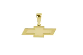 Chevy Bowtie Solid Emblem Pendant | 14k Gold