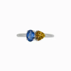 Citrine and Kyanite Ring