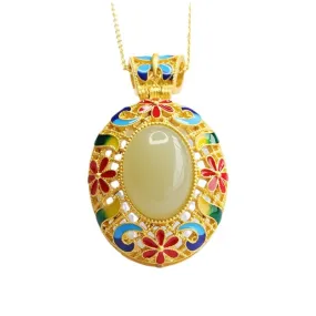 Colorful Ethnic Style Natural Jade Pendant