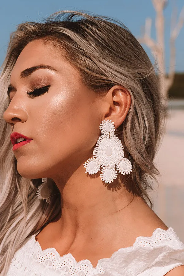 Coral Reef Beaded Earrings In White