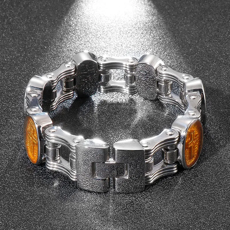 Cross Cruiser Titanium Steel Men's Bracelet - Urban Street Style Jewelry