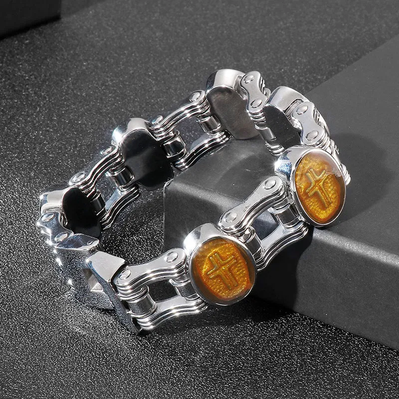 Cross Cruiser Titanium Steel Men's Bracelet - Urban Street Style Jewelry