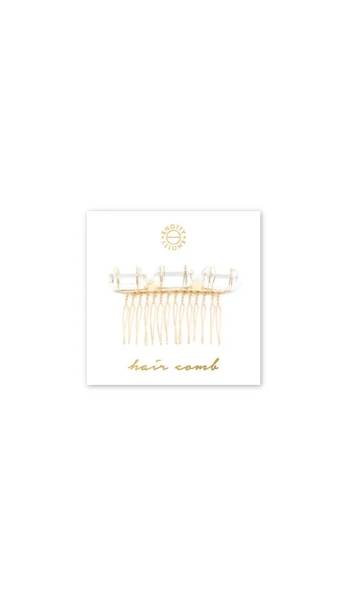 Crystal Quartz Hair Comb | Gold