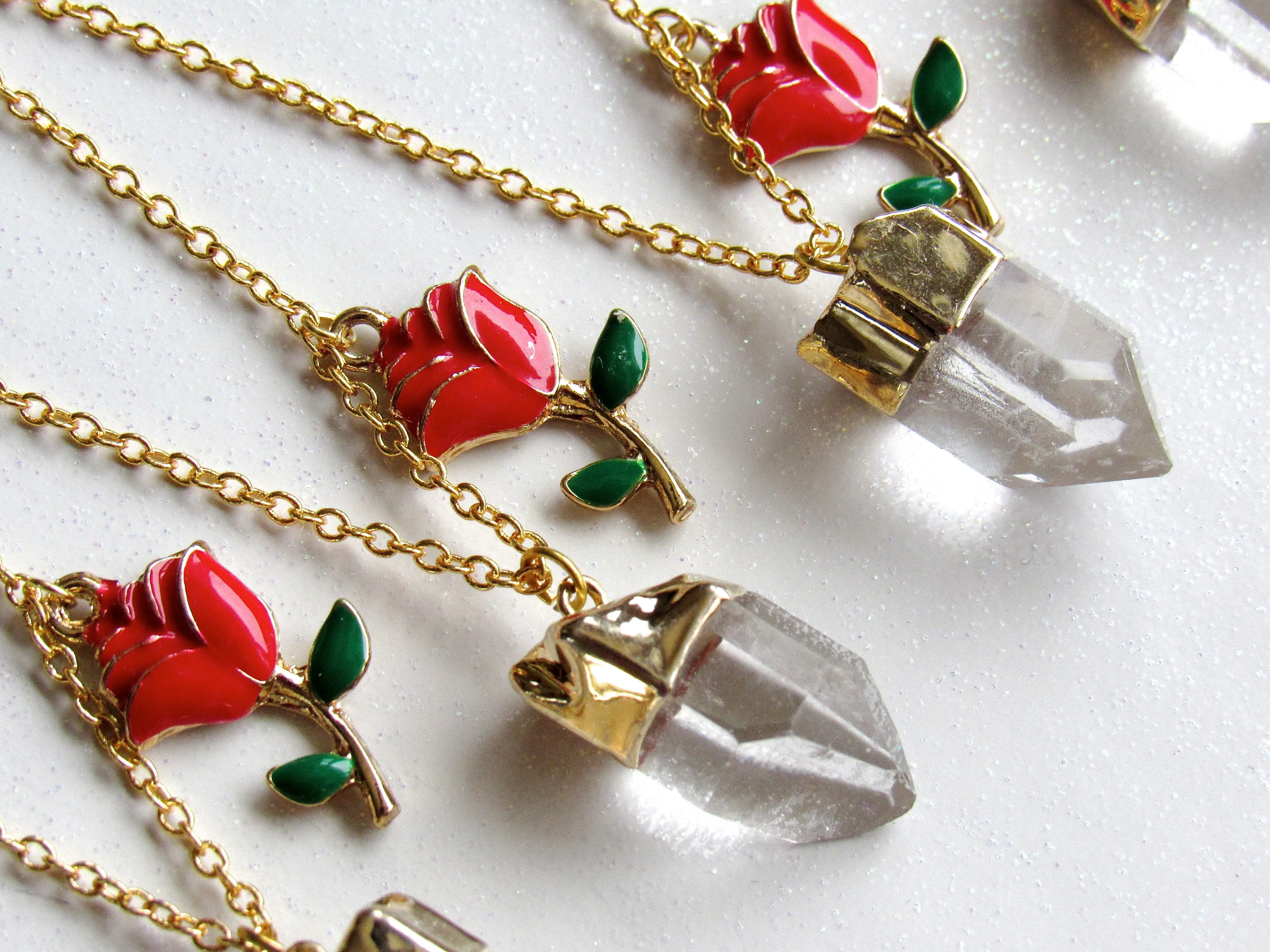 Crystallized Rose Necklaces