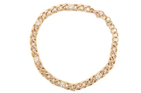 Cuban Link With Diamond Sections Bracelet