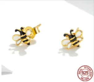 Dainty Honey Bee Necklace and Earrings Each or SET 925 Sterling Silver*