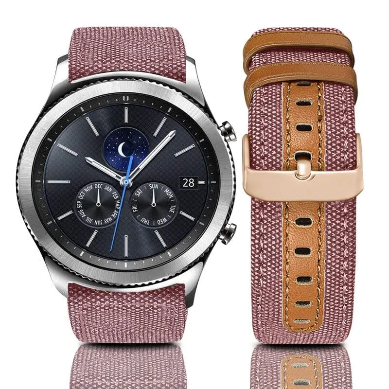 Denim & Leather Watch Straps Compatible with the Fossil 18mm Range