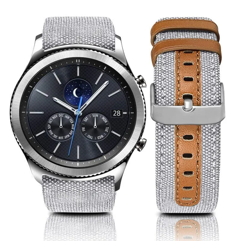 Denim & Leather Watch Straps Compatible with the Fossil 18mm Range