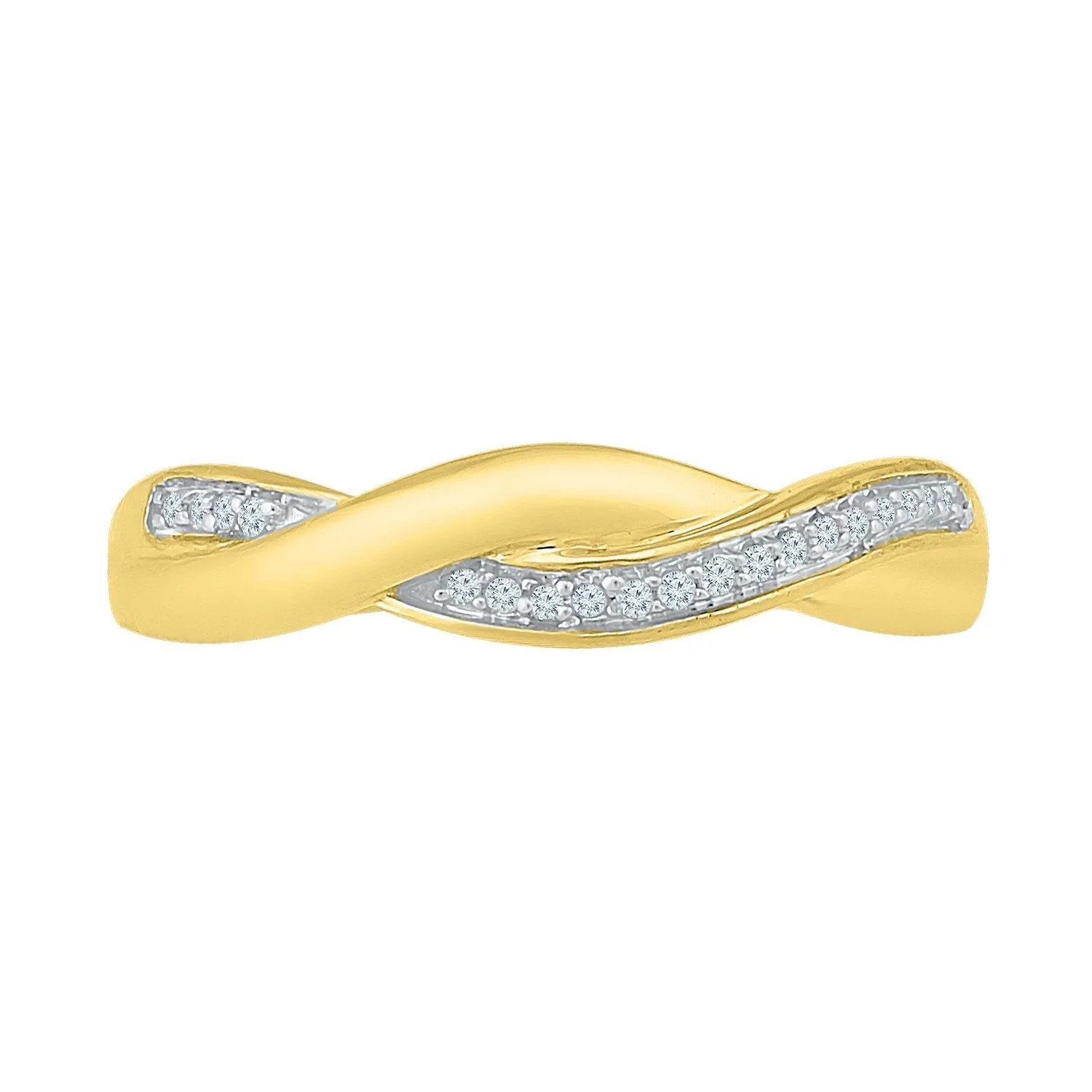 Diamond Stackable Twist Ring in 9ct Yellow Gold