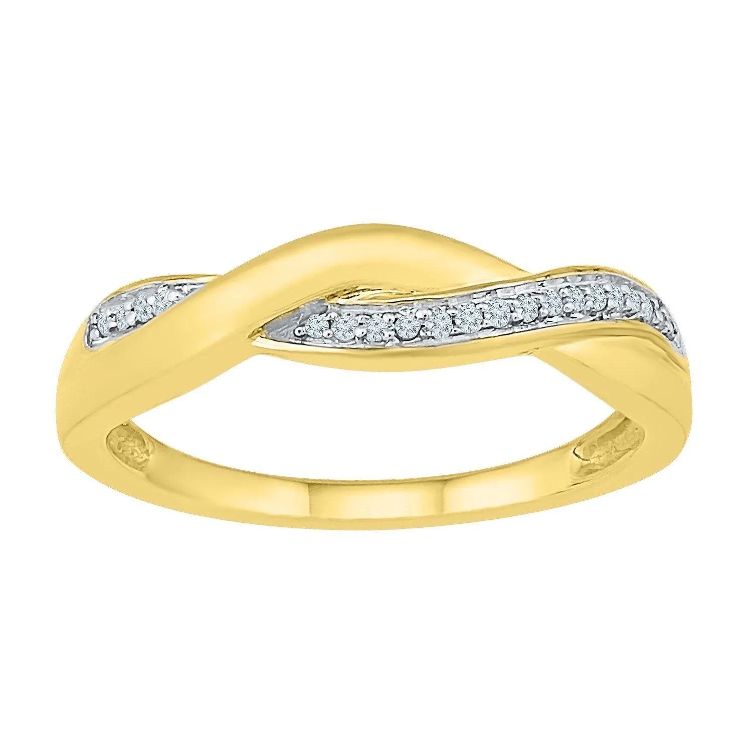 Diamond Stackable Twist Ring in 9ct Yellow Gold